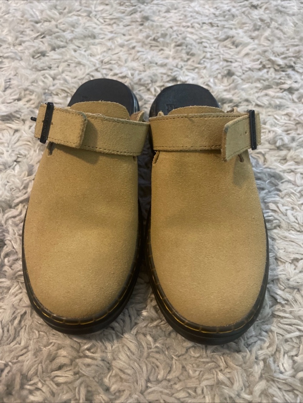 Dr. Martens Carlson Slingback Mule Clogs Savannah Tan Suede - Men’s 5 Women’s 6